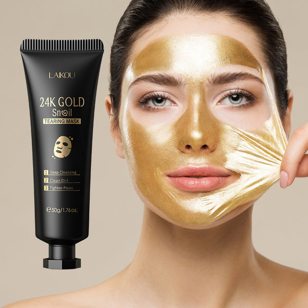 Gold Foil Snail Mask - Luxurious Tear-Off Hydrating 24K Deep Cleansing