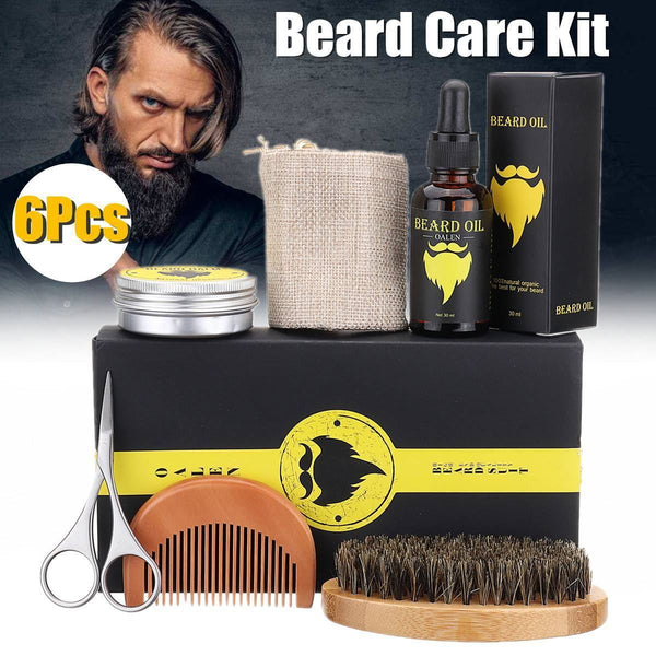 Beard Care Kit - Complete 6-Piece Professional Sage Scented Grooming