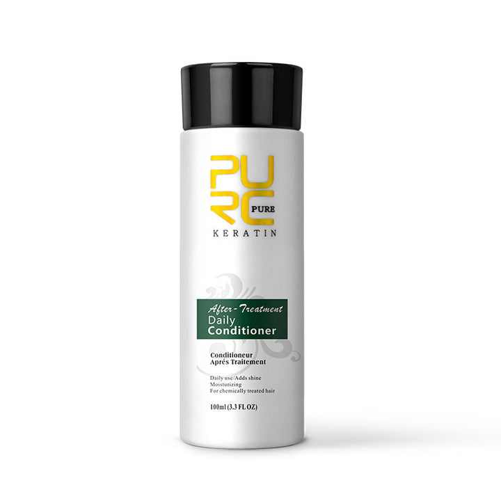 Pure Keratin Daily Conditioner for after-treatment care, designed to nourish and restore healthy hair.