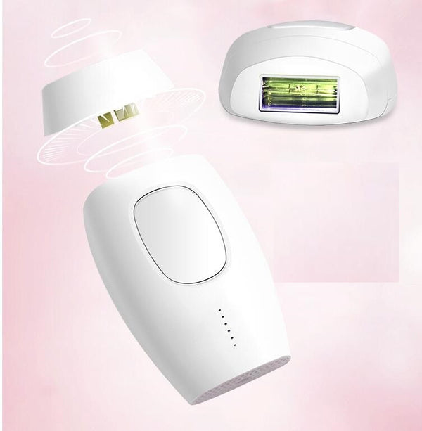 White electronic device with a digital display on a pink gradient background