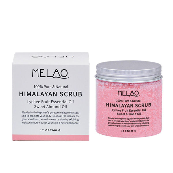 Melao Himalayan scrub with packaging on a white background