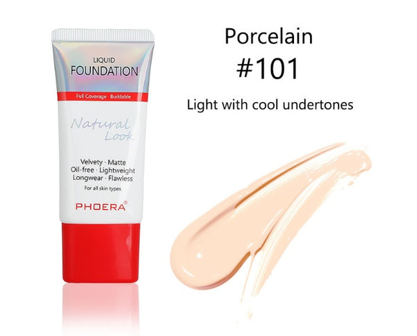 Liquid Foundation - Professional Matte Silky Tube 10 Shades Perfect Coverage